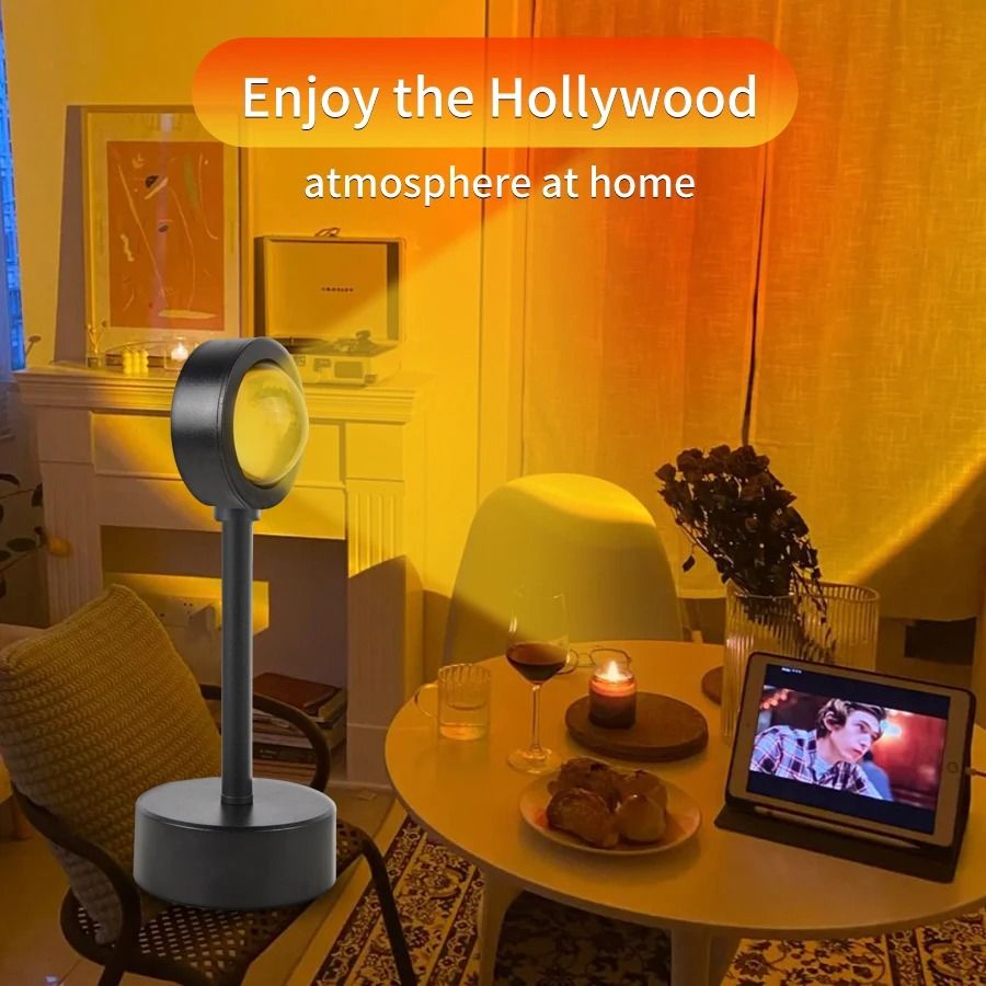 USB Sunset Projector Lamp with Adjustable Head for Mood Lighting