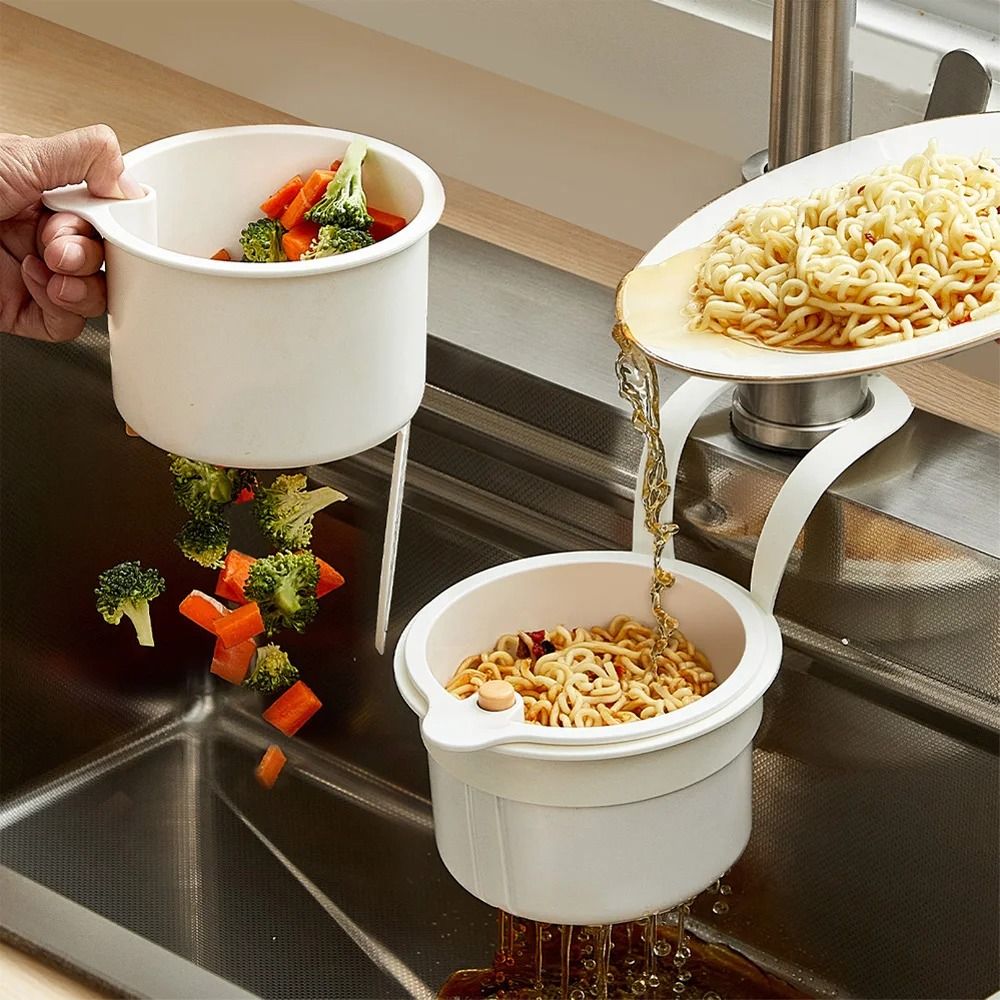 Sink Hanging Strainer Basket with Openable Bottom Cover