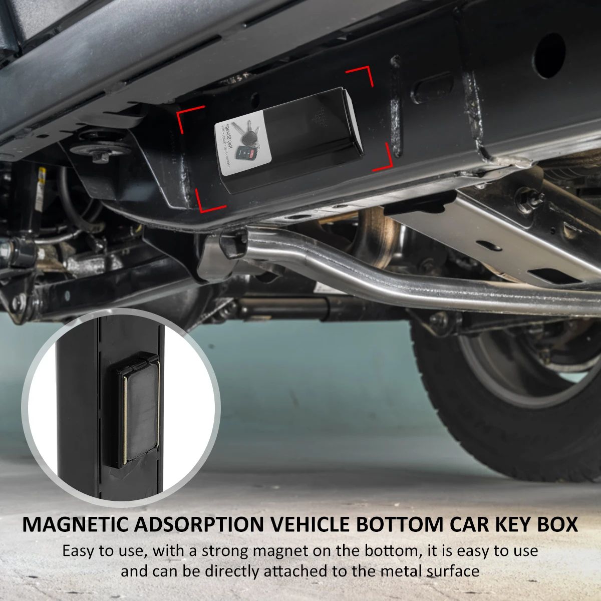 Waterproof Magnetic Key Box Under Car with Strong Magnet Hidden Key Holder