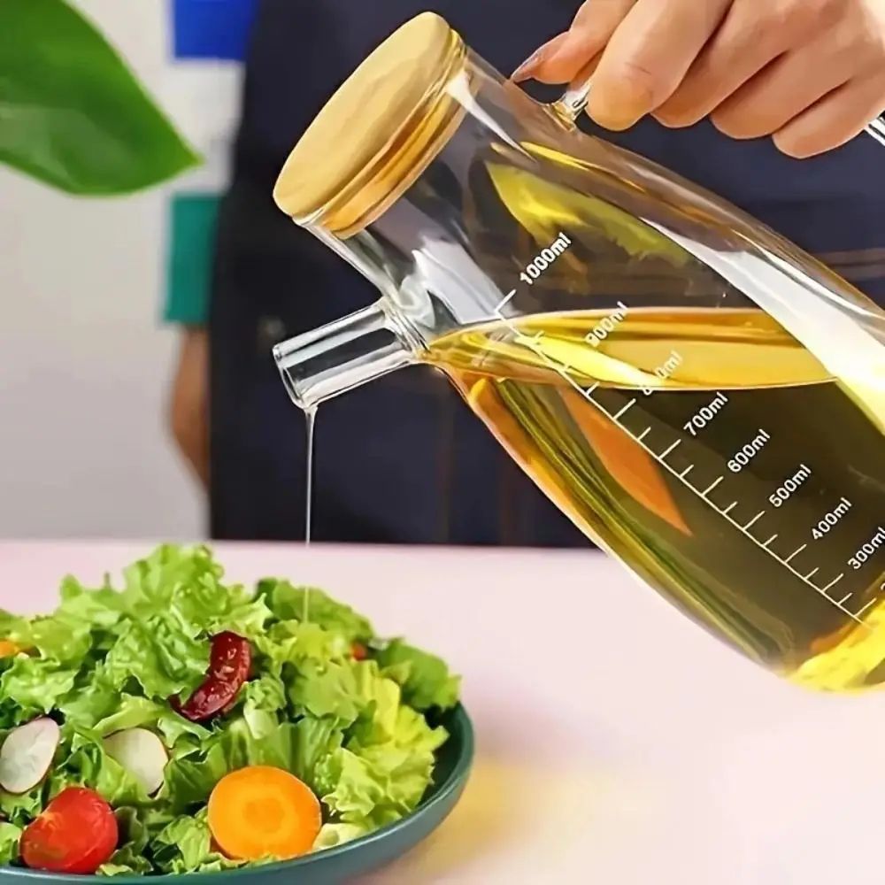 Large Capacity Glass Oil Dispenser Bottle Leak Proof 1000ml