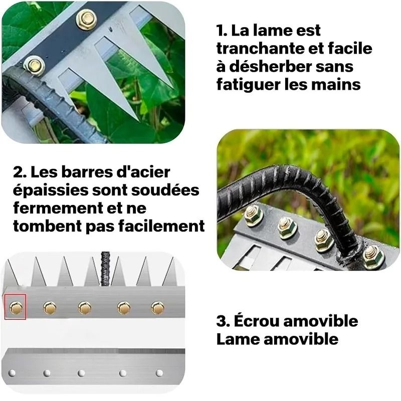 Heavy-Duty Carbon Steel Garden Hand Rake