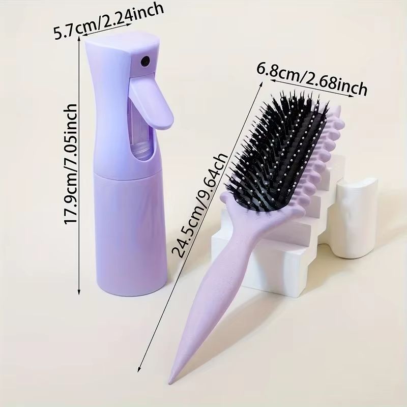 All-in-One Detangling Candy Brush & Continuous Mist Spray Hair Care Kit
