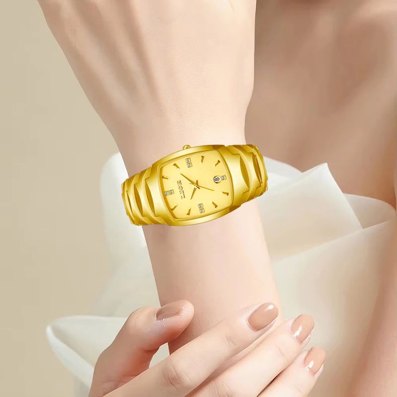 LIGE Elegant Square Women's Quartz Watch – Luxury Ceramic Stainless Calendar Ladies Wristwatch