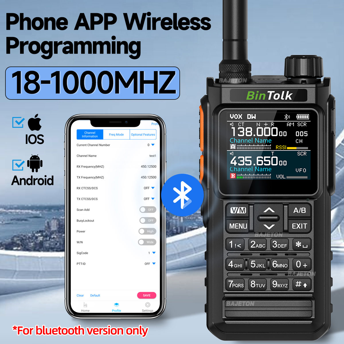 Multi-Band Walkie Talkie with Bluetooth & Noise Reduction