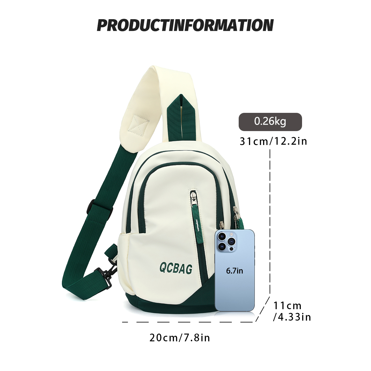 Lightweight Crossbody Cycling Backpack Large Capacity Hiking Travel Sling Bag