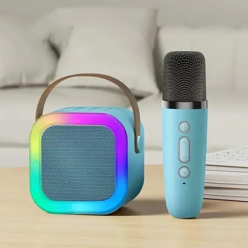 Mini Bluetooth Karaoke Speaker with Microphone and RGB Lights