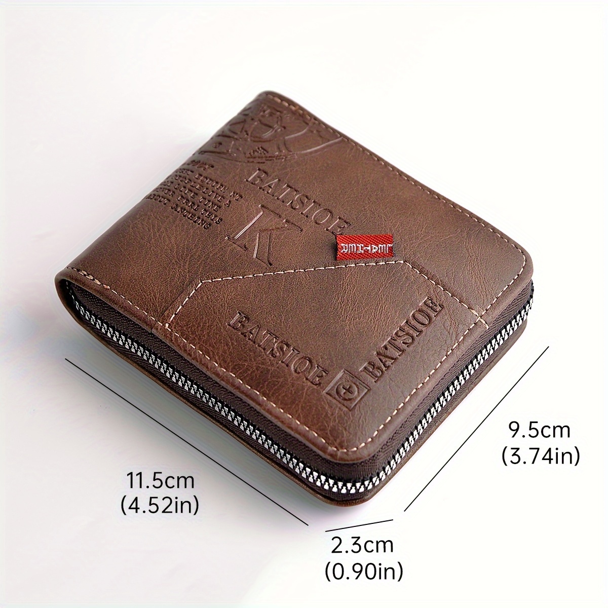 Men's Wallet Zipper Wallet for Men Compact Card Holder Wallet PU Leather Coin Purse