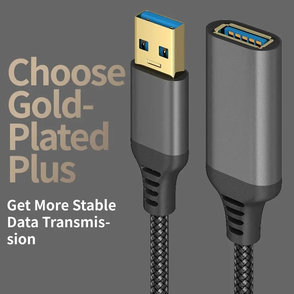 UTHAI Nylon Braided USB 3.0 Male To Female Extension Cable