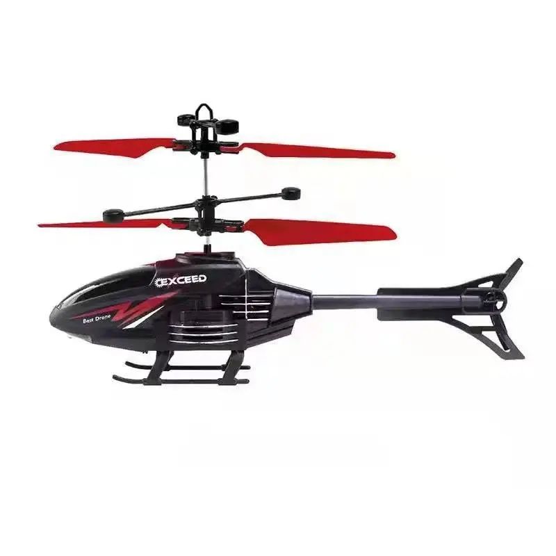 Gesture Control RC Helicopter Toy - 2-Channel Induction Flying Aircraft w/ LED Lights, USB Rechargeable Kids Gift
