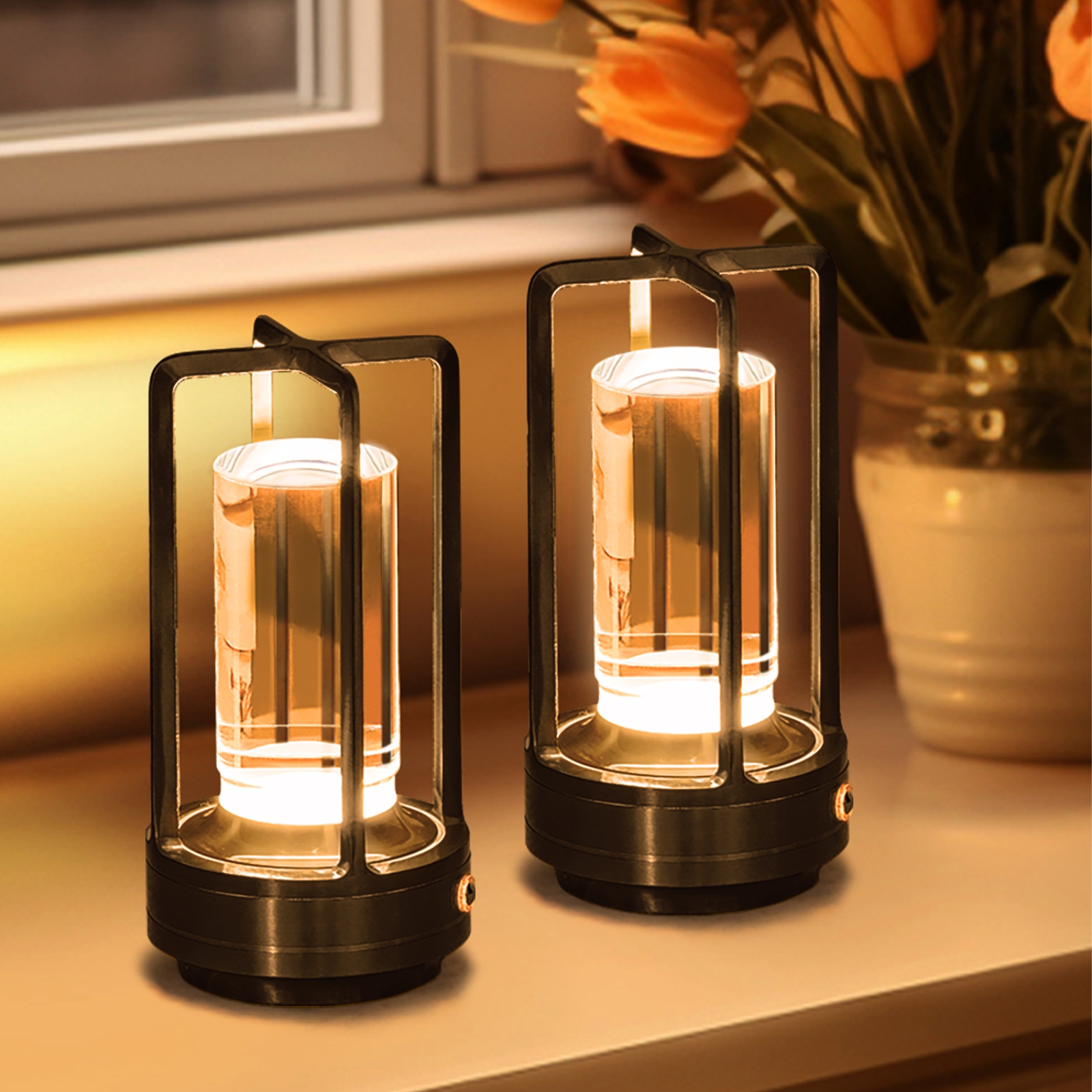Creative Cordless LED Table Lamp, Portable Desk and Bedside Light, for Outdoor Camping, Restaurant Atmosphere