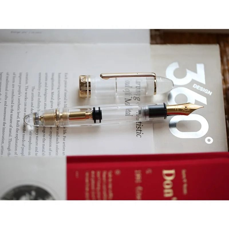 Majohn P140 Transparent Fountain Pen Large Demonstrator Piston Fountain Pen With No 8 Nib
