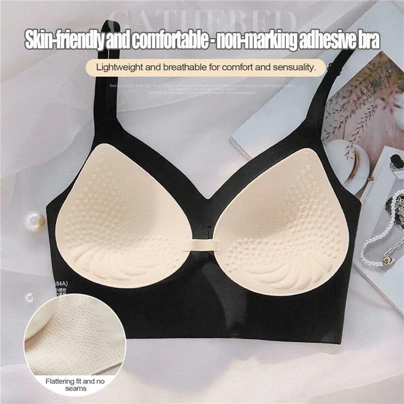 2025 Women Seamless Backless Bra Invisible Push Up Deep U Plunge Brassiere