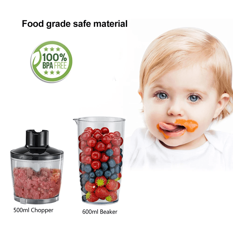 BioloMix 4 in 1 Hand Blender with Chopper and Smoothie Cup