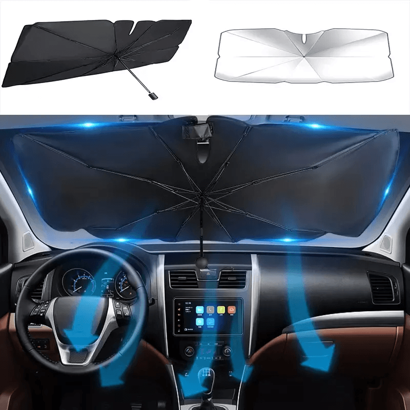 Car Windshield Sun Shade Foldable Umbrella Front Window Visor Cover for UV Protection