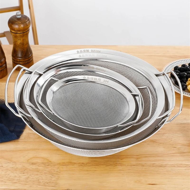 Stainless Steel Mesh Strainer Basket with Double Handles