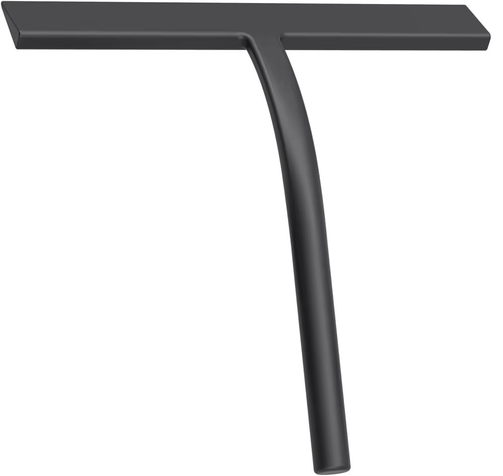 Matte Black Shower Squeegee - Silicone Streak-Free Glass and Window Cleaner