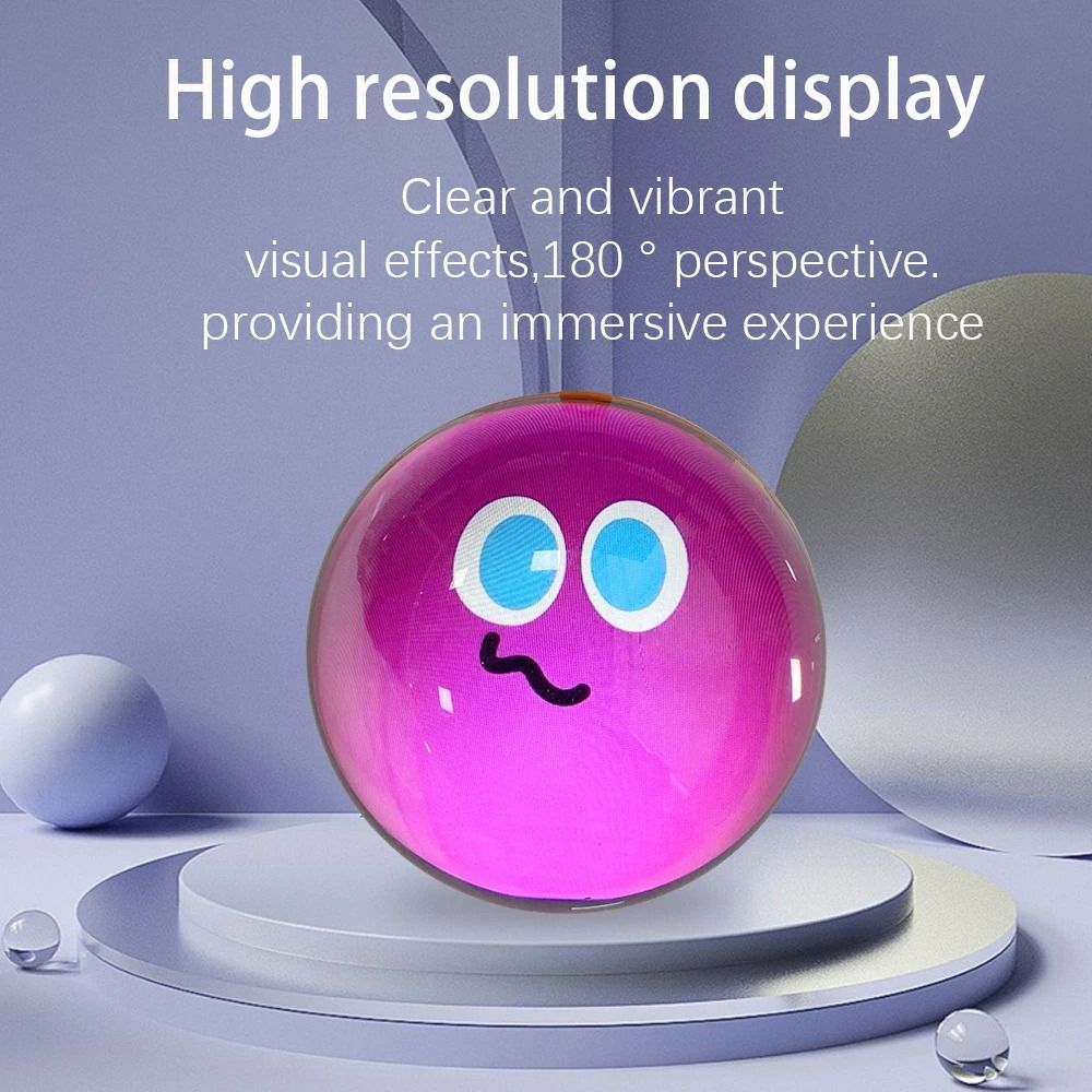 Customizable Video Glass Ball Lamp with Detachable Pixel Display and Sound