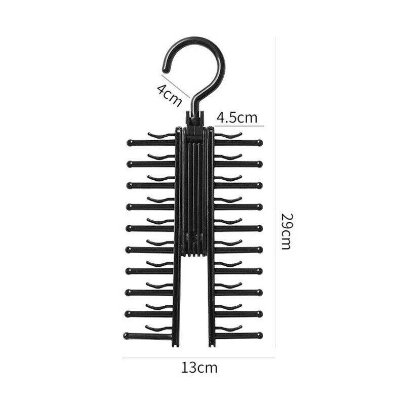 Adjustable Belt Scarf Tie Rack Holder, Compact Rotating Plastic Hanger