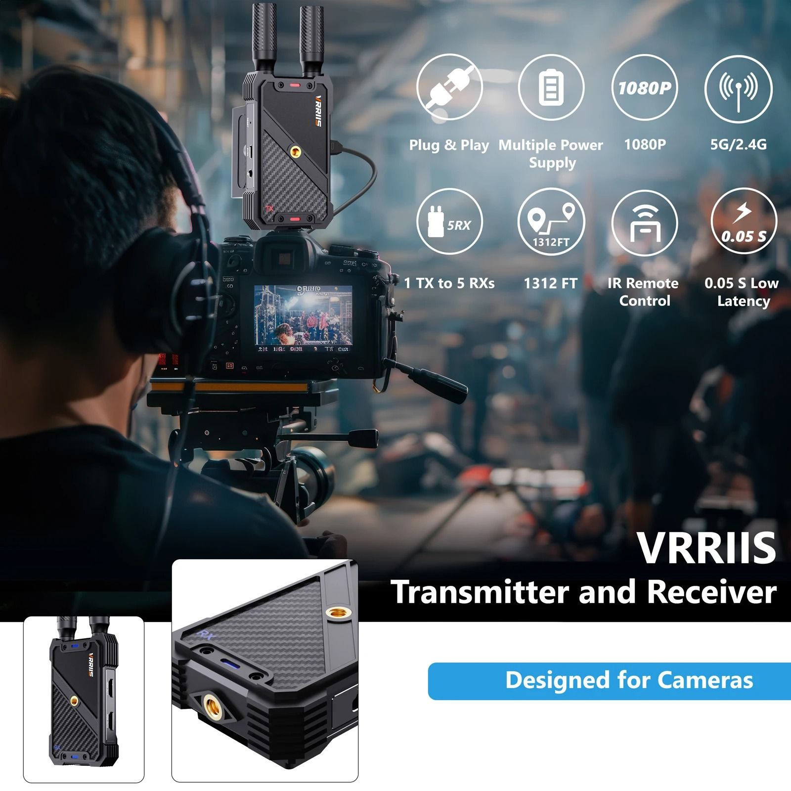 HDMI Wireless Extender Kit with Video Transmitter and Receiver for Home Church and Gaming