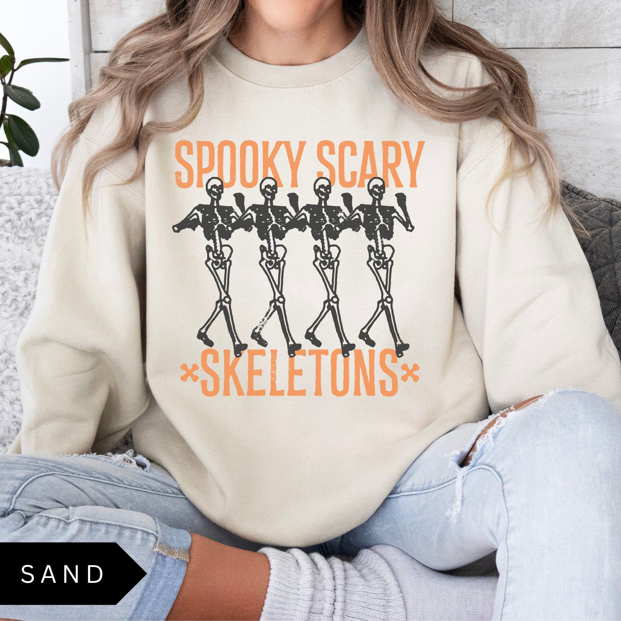 Spooky Scary Skeletons Sweatshirt, Retro Halloween Shirt, Skeletons Sweatshirt, Halloween Aesthetic, Vintage Halloween