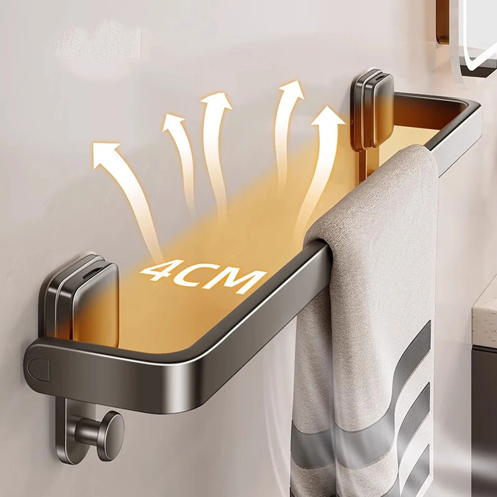 Suction Cup Folding Bathroom Towel Rack