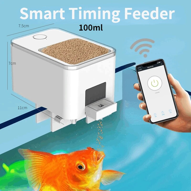 Smart Aquarium Fish Feeder: WiFi Control & Voice Activation