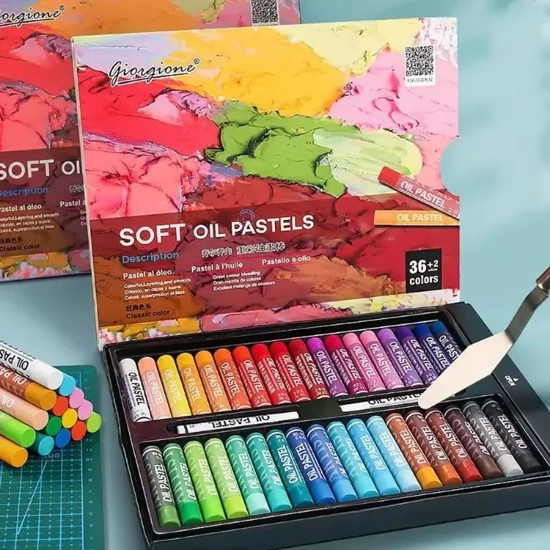 Professional Soft Oil Pastel Set - 12/25/38/50 Vibrant Tones for Artists & Students