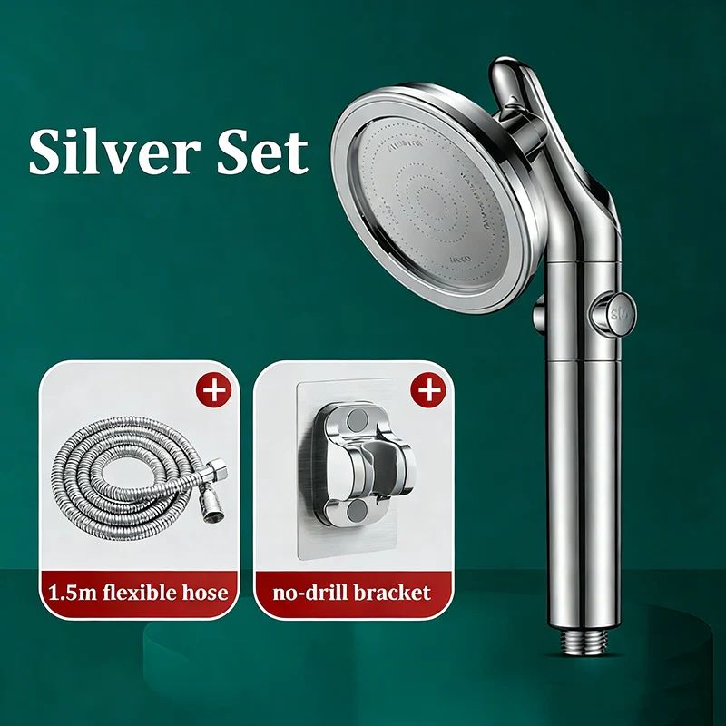 Dual Shower Head Set Handheld and Overhead High Pressure Shower Head