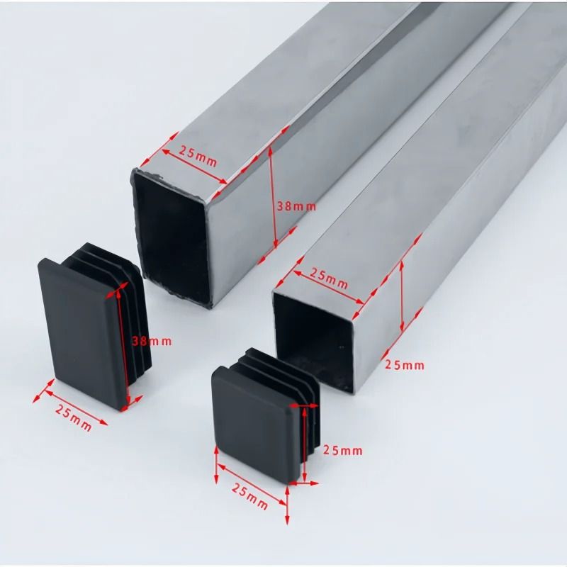 Plastic Square Tube End Caps for Chair Legs and Furniture Pipes 16 PCS