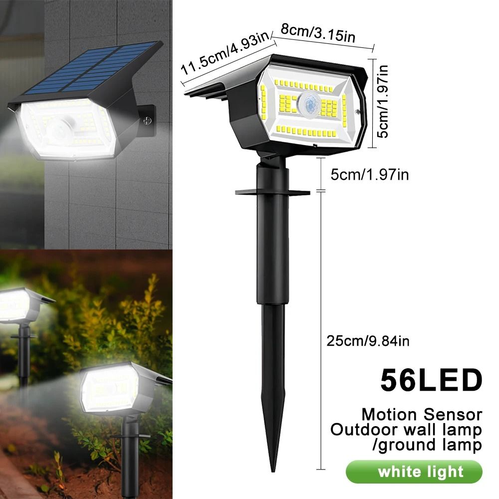56 LED Solar Motion Sensor Light Outdoor Waterproof Garden Spotlight