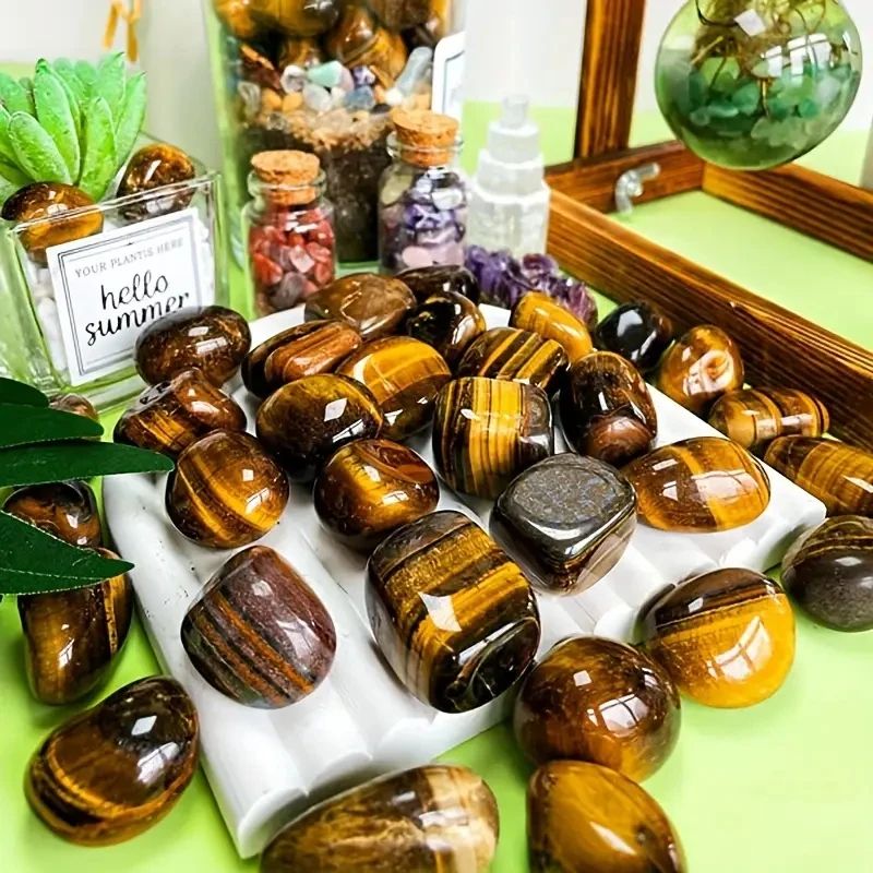 Tiger Eye Tumbled Crystal Polished Stones Decor