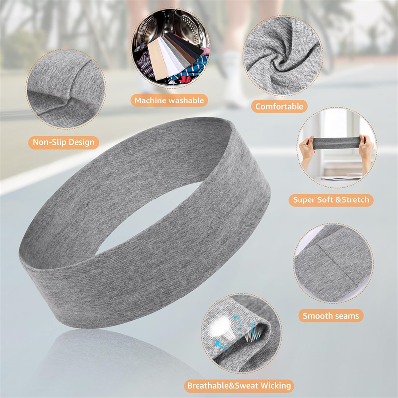 Solid Yoga Headbands for Women, Adjustable Summer Sports Sweat Absorbent Headband for Men Running