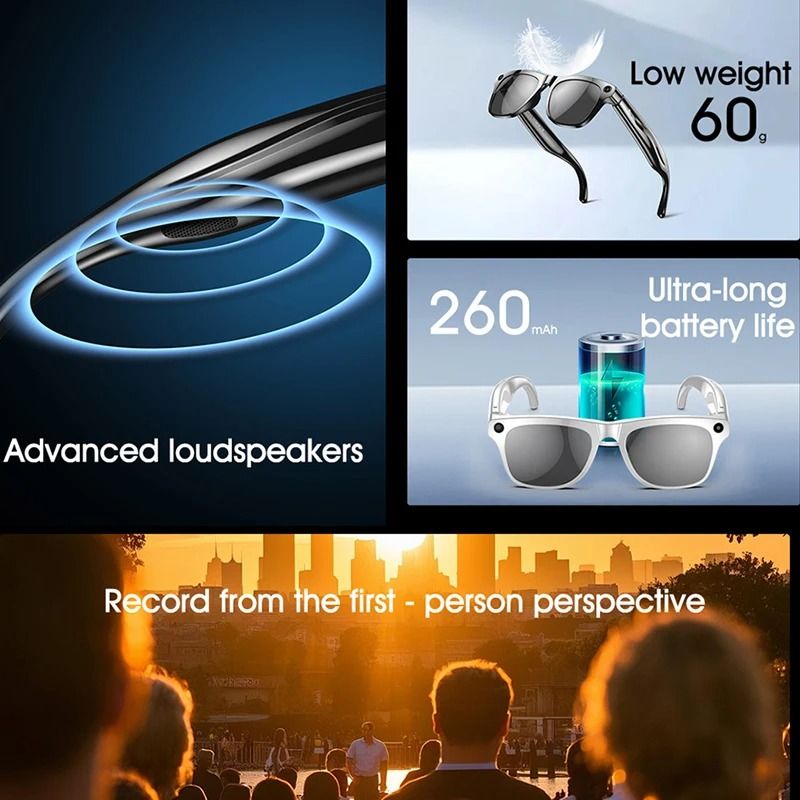 4K HD AI Smart Glasses with Camera and Bluetooth Call Function