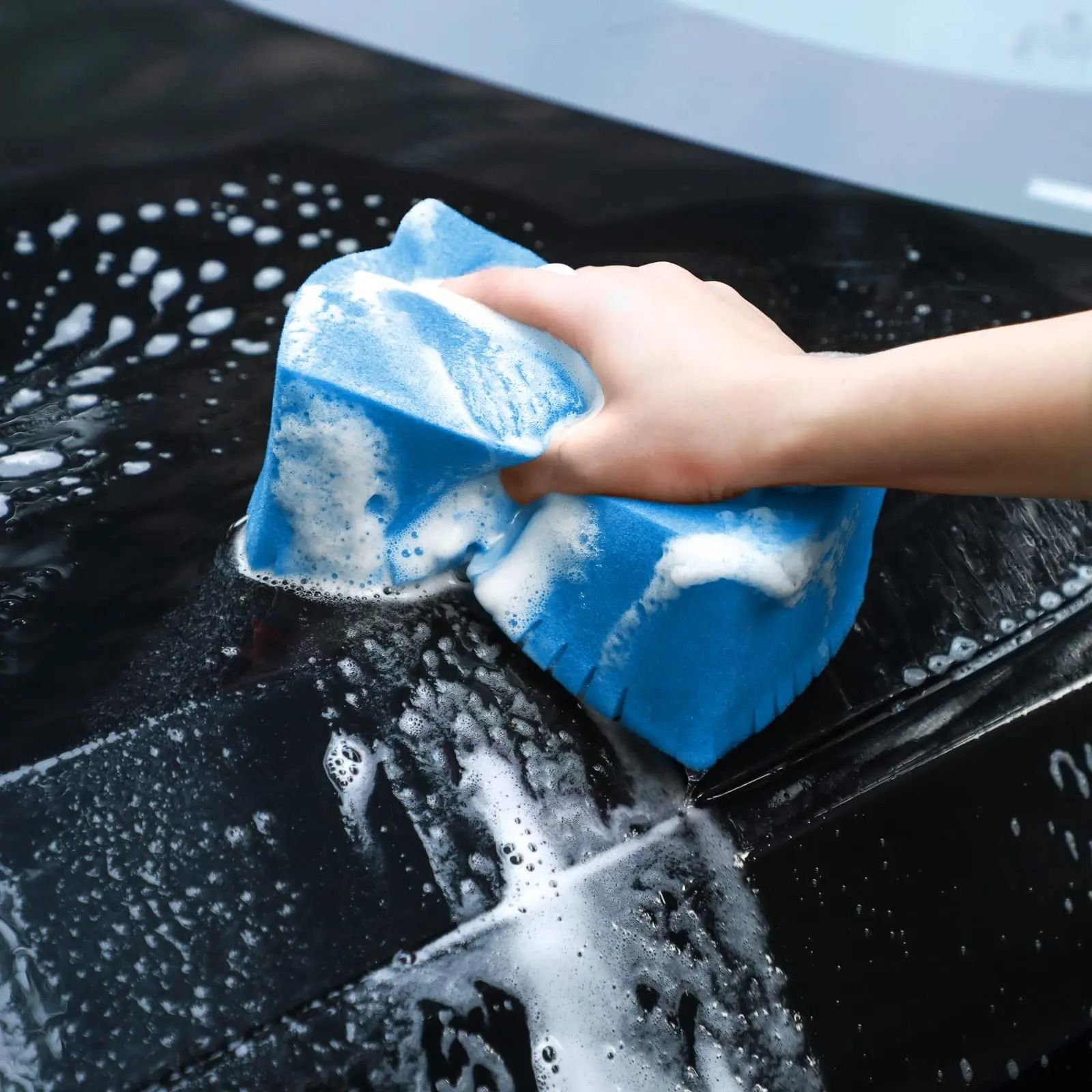 Large Cross Cut Car Wash Sponge Soft Foam Grid Cleaning Tool
