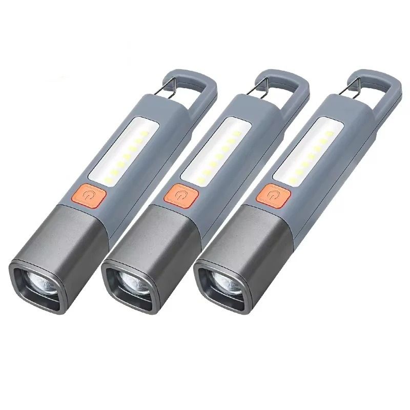 Rechargeable XPE LED Flashlight with Hook for Camping and Outdoor Use