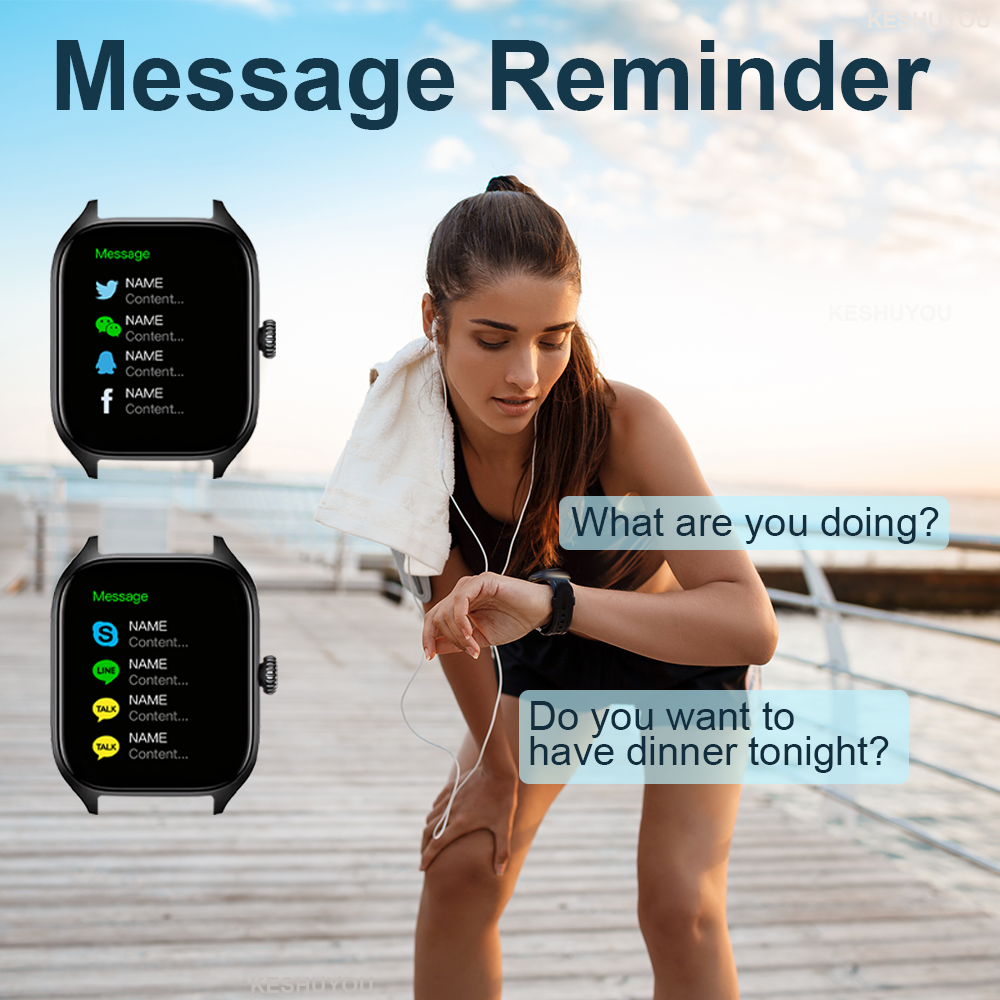 New Smart Watch HD Display, Sport Modes, Call & Message Preview, Weather Forecast For Men & Women