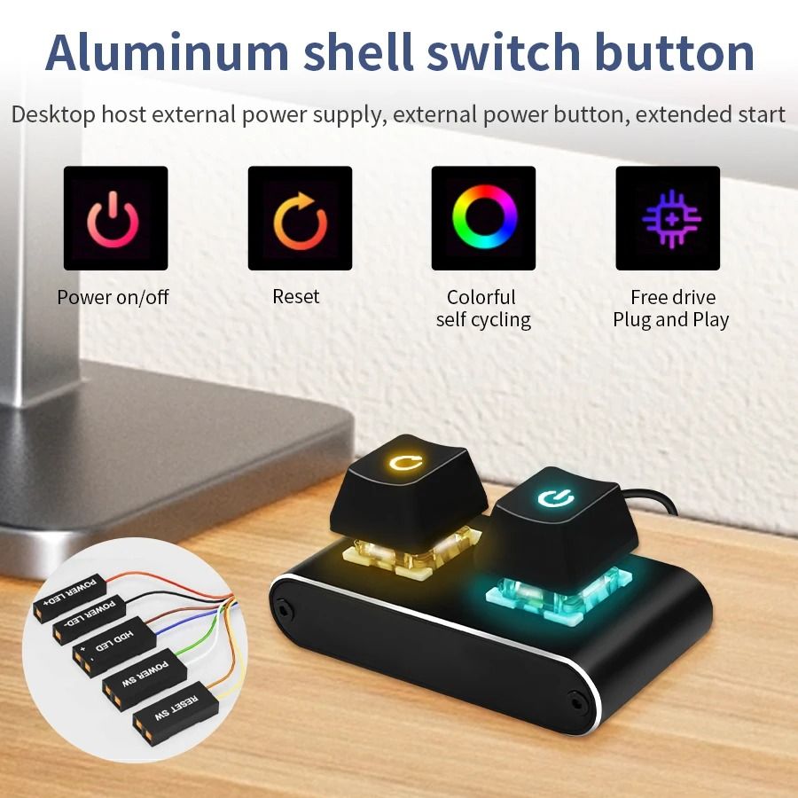 Mechanical Desktop Power Switch with LED Light