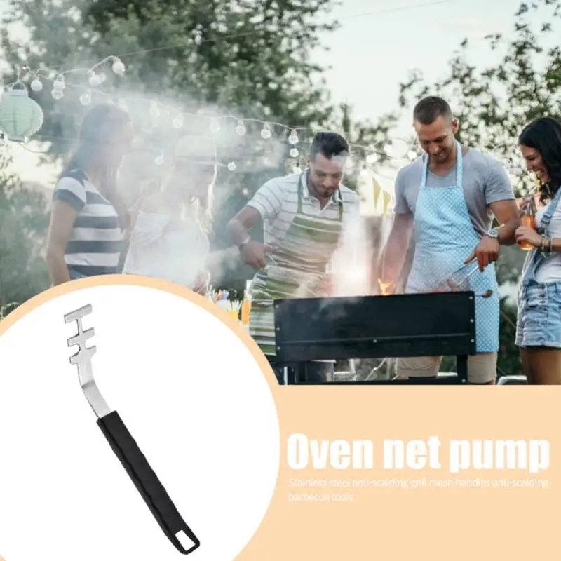 Anti-Scald Grill Grate Lifter, Heat-Resistant Cooking Tool, Grill Tools Accessories, BBQ Grill Net Lifter