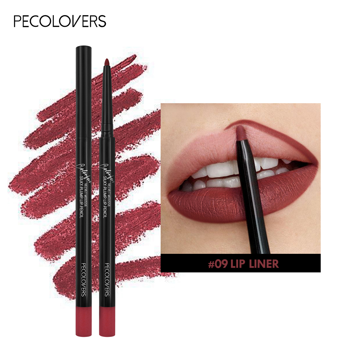Long Lasting Waterproof Matte Lipliner Pencil, Red Tint Lipstick, Non-stick Cup, Moisturizing Lips Makeup