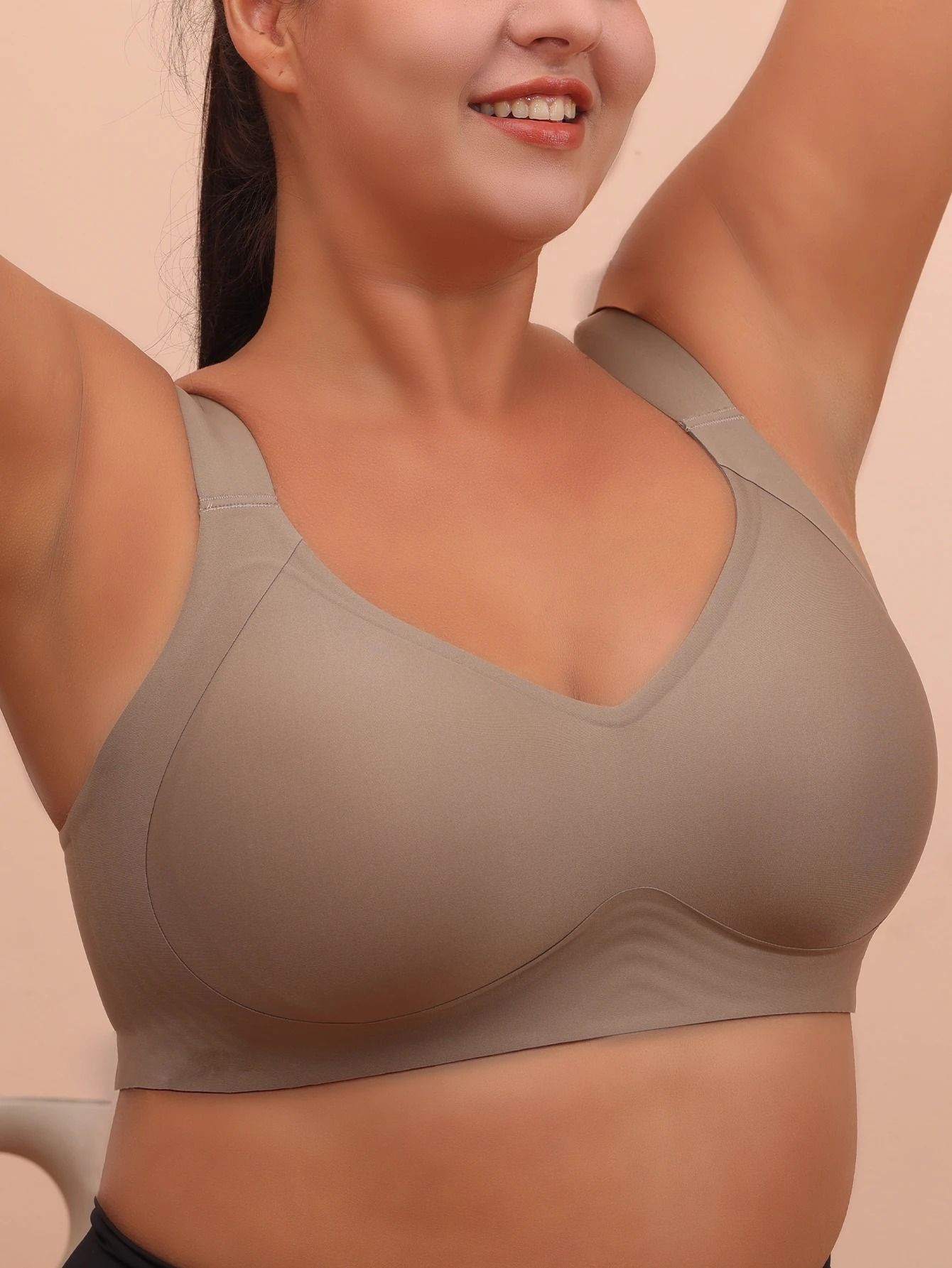 Big Breasted Sleeping Bra Wireless Gathered Plus Size Anti Sagging Yoga Vest