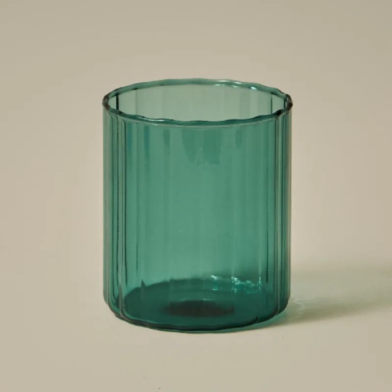 Heat Resistant Striped Glass Cup Clear Tea and Coffee Mug