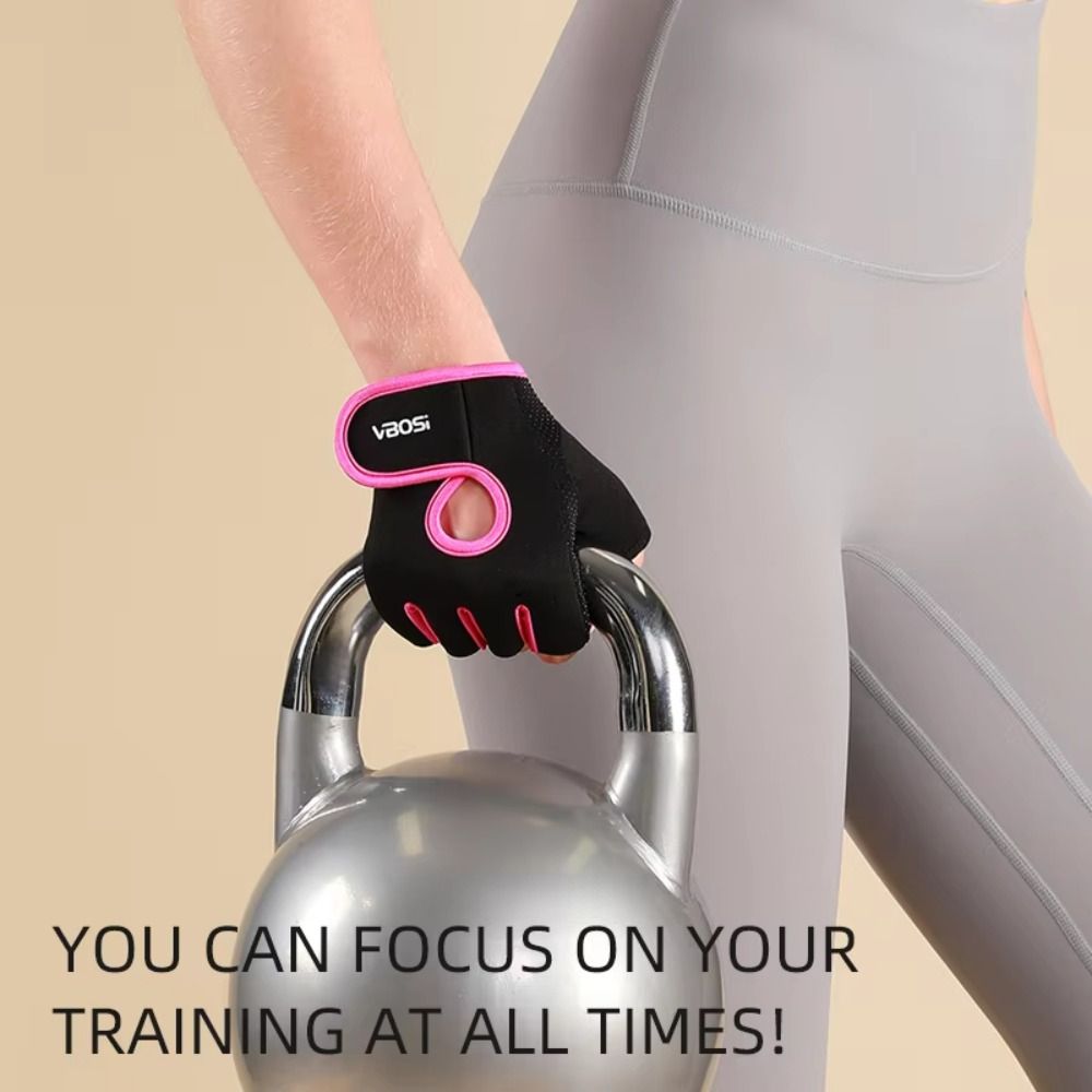Elastic Compression Half Finger Cycling Gloves, Black Grey Pink, Cotton Polyester Finger Brace for Gym Sports