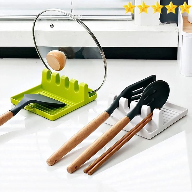 Multi Function Spatula and Pot Lid Rack Countertop Spoon Holder