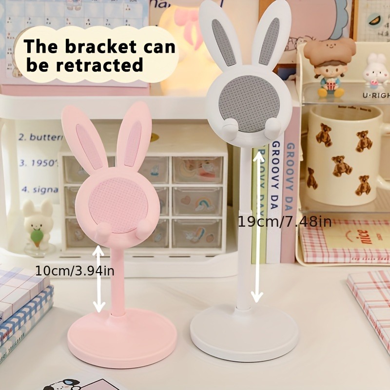 Adjustable Mobile Phone Holder Desktop Stand Mount Cute Rabbit Cartoon Universal Table Support