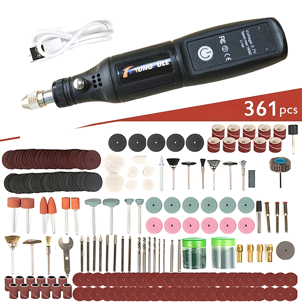 Wireless Mini Electric Drill USB Rechargeable Rotary Tool for Woodworking, Jewelry, Metal & Glass Engraving