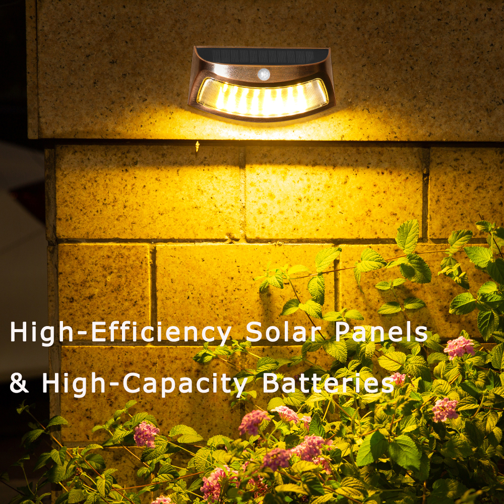 Waterproof Motion Sensor Solar LED Wall Lamp for Outdoor Garden, Fence, Porch Security Lighting