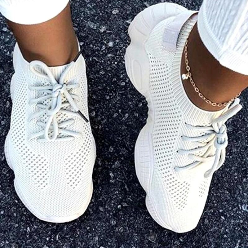 Women Mesh Sneakers 2024 Lace Up Breathable Trainers with Lightweight Comfort Sole