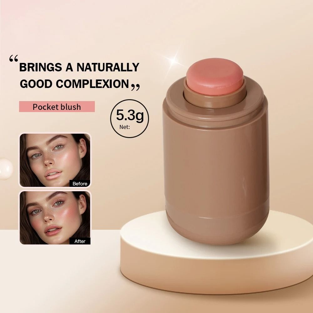 3-in-1 Blush Stick Moisturizing Lip Gloss, Face Rouge, and Facial Cheek Stick