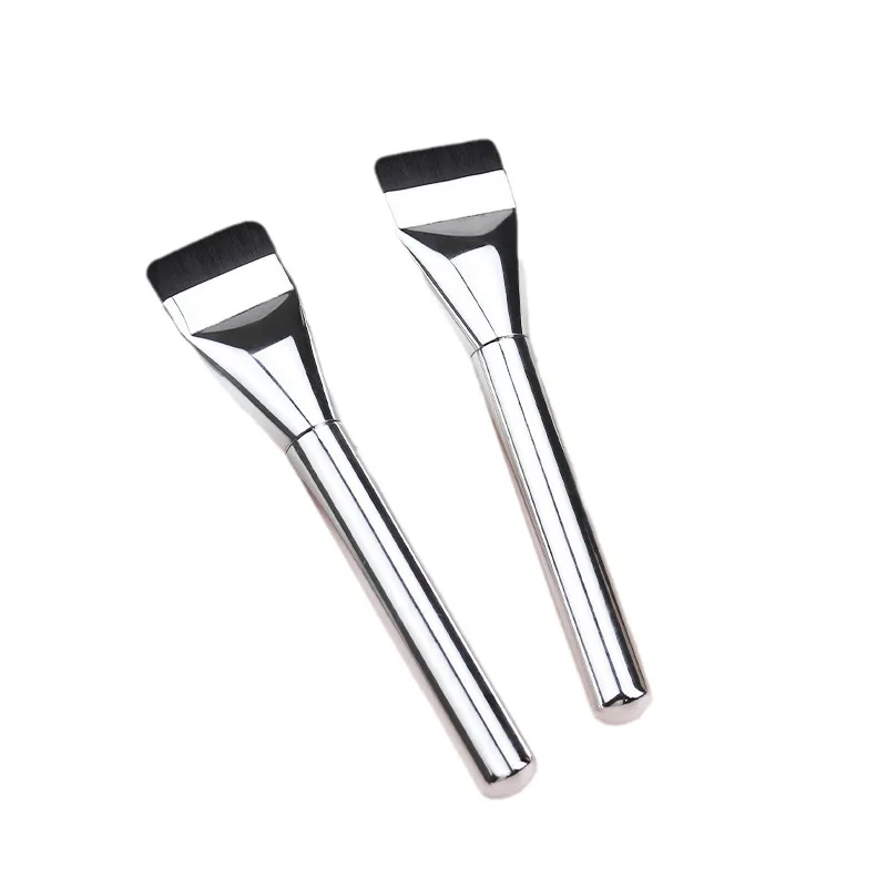 Flat Head Non Powder Soft Hair Beauty Tool, Straight Line Foundation Makeup Brush, Ultra-Thin Concealer Brush