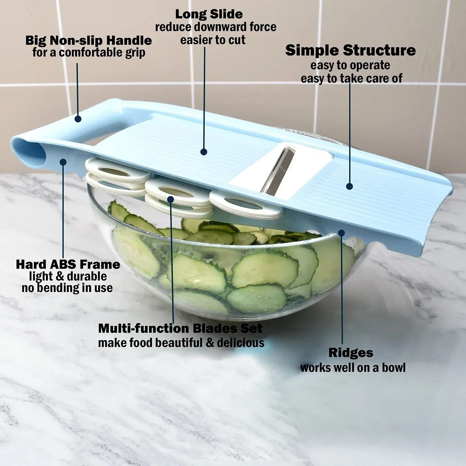 5-in-1 Professional Mandoline Slicer – Multi-Blade Vegetable & Potato Cutter